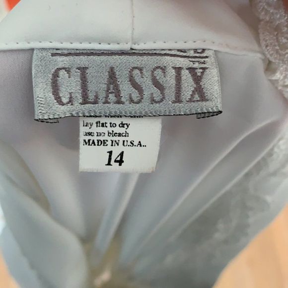 🌈 3/$20 Vintage 1980s  lace collar cottage core prairie white blouse - Picture 8 of 9